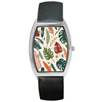 Leaves Autumn Barrel Style Metal Watch