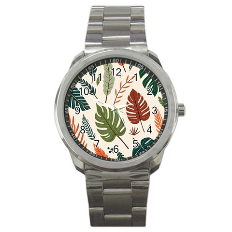 Leaves Autumn Sport Metal Watch from ArtsNow.com Front