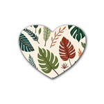 Leaves Autumn Rubber Coaster (Heart)