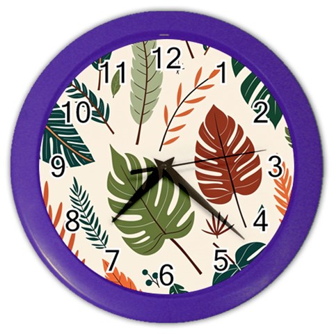 Leaves Autumn Color Wall Clock from ArtsNow.com Front