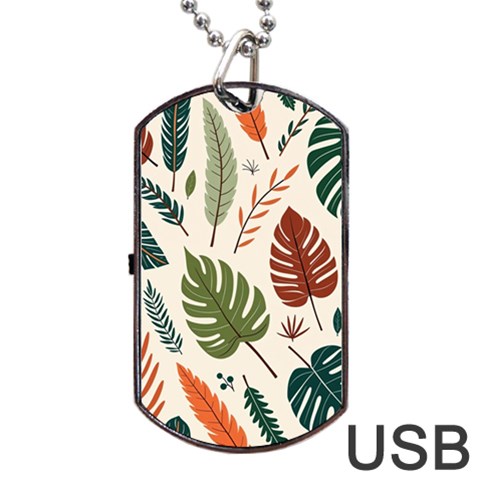 Leaves Autumn Dog Tag USB Flash (One Side) from ArtsNow.com Front