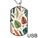 Leaves Autumn Dog Tag USB Flash (One Side)