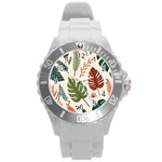 Leaves Autumn Round Plastic Sport Watch (L)