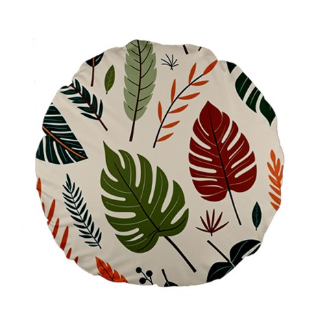 Leaves Autumn Standard 15  Premium Round Cushions from ArtsNow.com Front