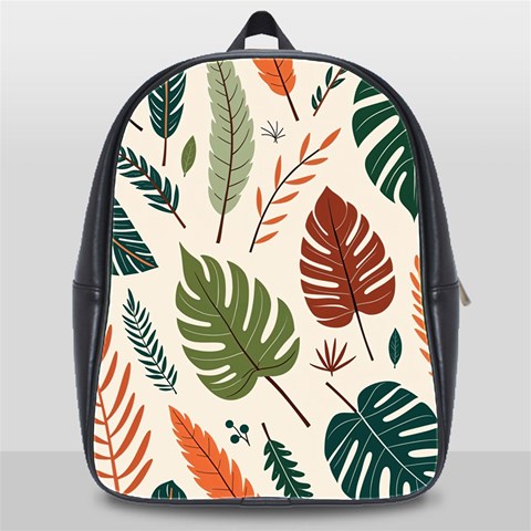 Leaves Autumn School Bag (XL) from ArtsNow.com Front