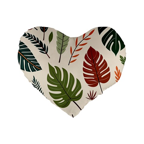 Leaves Autumn Standard 16  Premium Heart Shape Cushions from ArtsNow.com Front