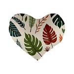 Leaves Autumn Standard 16  Premium Heart Shape Cushions