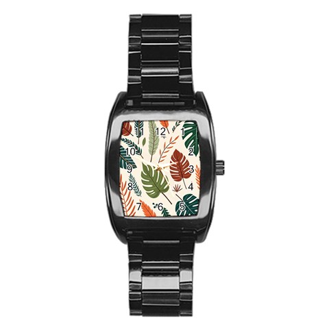 Leaves Autumn Stainless Steel Barrel Watch from ArtsNow.com Front