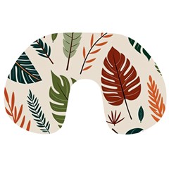 Leaves Autumn Travel Neck Pillow from ArtsNow.com Back