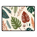 Leaves Autumn Two Sides Fleece Blanket (Small)