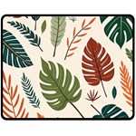 Leaves Autumn Two Sides Fleece Blanket (Medium)