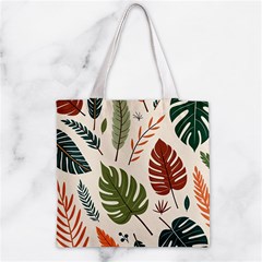 Leaves Autumn Zipper Grocery Tote Bag from ArtsNow.com Front