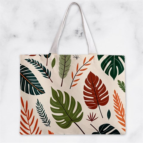 Leaves Autumn Zipper Mini Tote Bag from ArtsNow.com Back