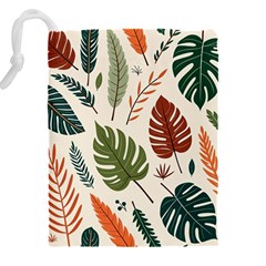 Leaves Autumn Drawstring Pouch (4XL) from ArtsNow.com Back