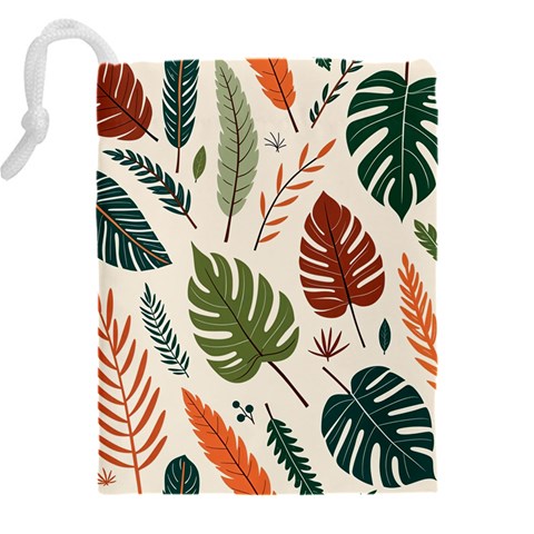 Leaves Autumn Drawstring Pouch (5XL) from ArtsNow.com Back