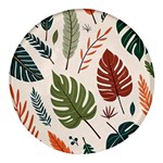 Leaves Autumn Round Glass Fridge Magnet (4 pack)