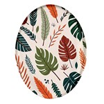 Leaves Autumn Oval Glass Fridge Magnet (4 pack)