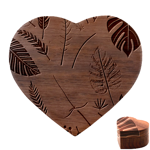 Leaves Autumn Heart Wood Jewelry Box from ArtsNow.com Front