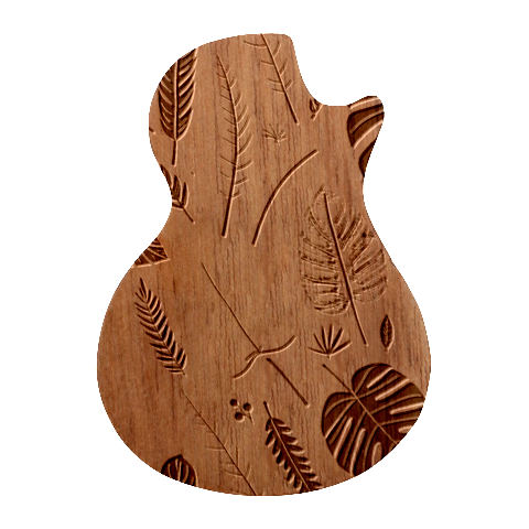 Leaves Autumn Guitar Shape Wood Guitar Pick Holder Case And Picks Set from ArtsNow.com Front