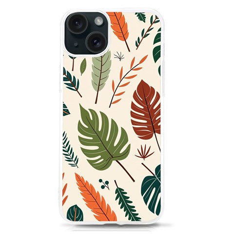 Leaves Autumn iPhone 15 TPU UV Print Case from ArtsNow.com Front