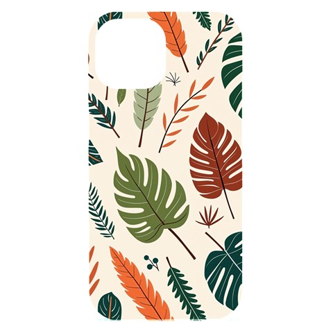 Leaves Autumn iPhone 15 Black UV Print PC Hardshell Case from ArtsNow.com Front