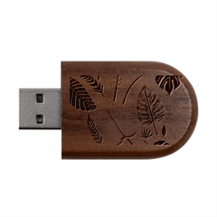 Leaves Autumn Wood Oval USB Flash Drive from ArtsNow.com USB