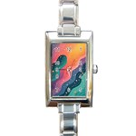 Art Abstract Pattern Rectangle Italian Charm Watch