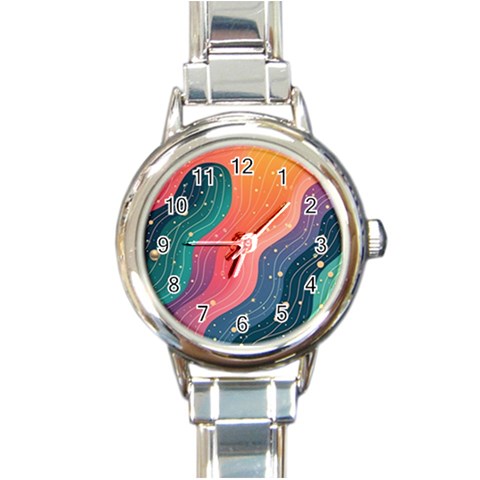 Art Abstract Pattern Round Italian Charm Watch from ArtsNow.com Front