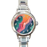 Art Abstract Pattern Round Italian Charm Watch