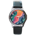 Art Abstract Pattern Round Metal Watch