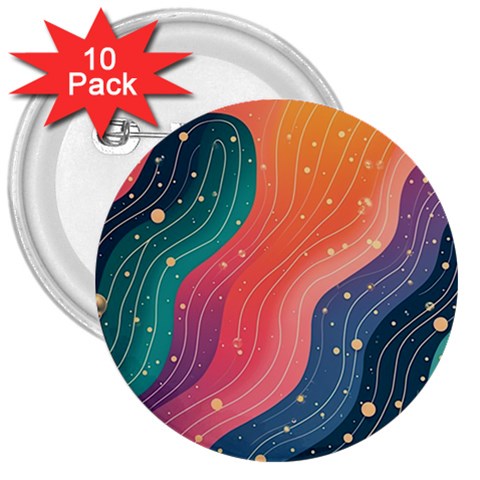 Art Abstract Pattern 3  Buttons (10 pack)  from ArtsNow.com Front