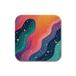 Art Abstract Pattern Rubber Square Coaster (4 pack)