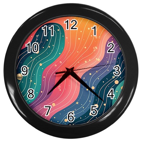 Art Abstract Pattern Wall Clock (Black) from ArtsNow.com Front