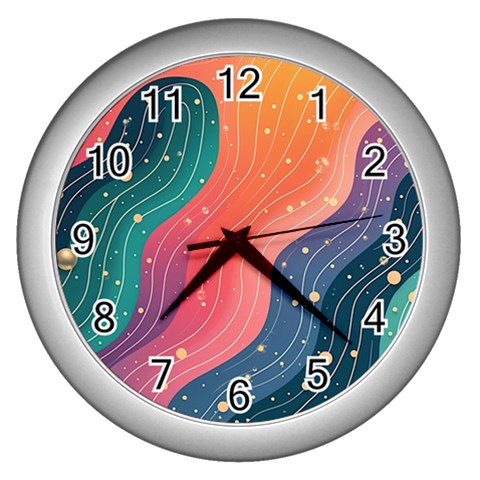 Art Abstract Pattern Wall Clock (Silver) from ArtsNow.com Front