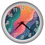 Art Abstract Pattern Wall Clock (Silver)