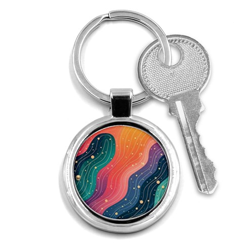 Art Abstract Pattern Key Chain (Round) from ArtsNow.com Front