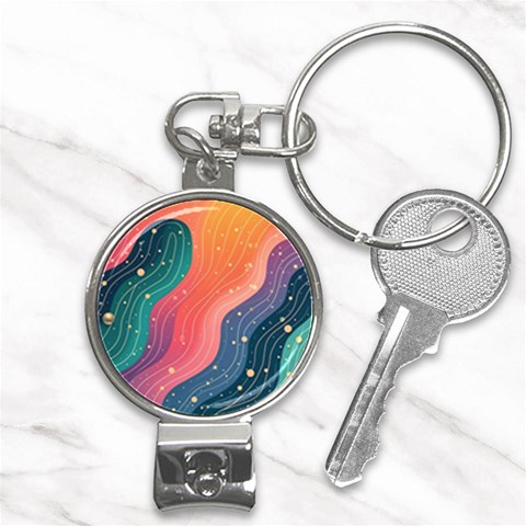 Art Abstract Pattern Nail Clippers Key Chain from ArtsNow.com Front