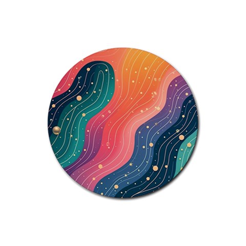 Art Abstract Pattern Rubber Coaster (Round) from ArtsNow.com Front