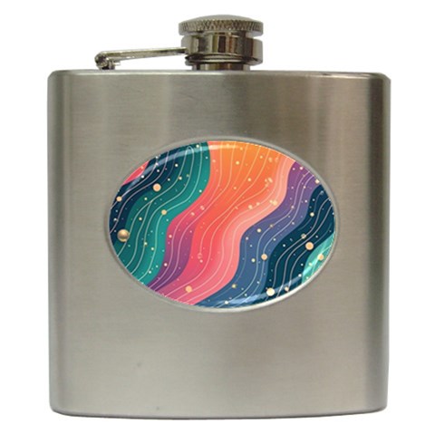 Art Abstract Pattern Hip Flask (6 oz) from ArtsNow.com Front