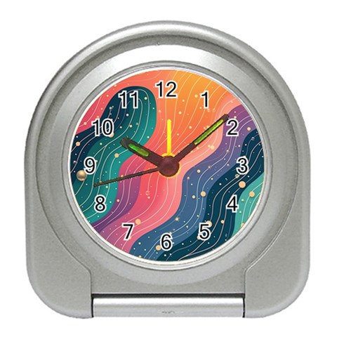 Art Abstract Pattern Travel Alarm Clock from ArtsNow.com Front