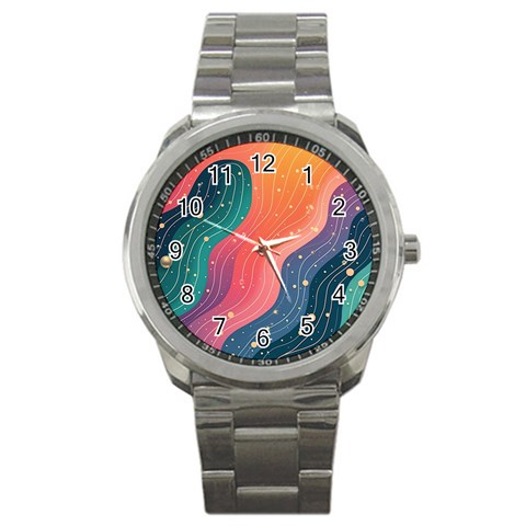 Art Abstract Pattern Sport Metal Watch from ArtsNow.com Front