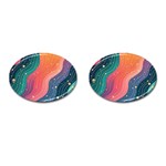 Art Abstract Pattern Cufflinks (Oval)