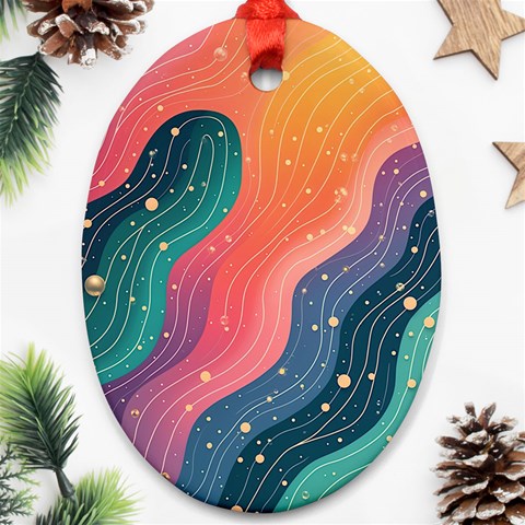 Art Abstract Pattern Oval Ornament (Two Sides) from ArtsNow.com Front