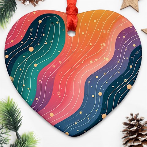 Art Abstract Pattern Heart Ornament (Two Sides) from ArtsNow.com Front