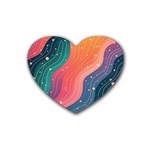 Art Abstract Pattern Rubber Coaster (Heart)