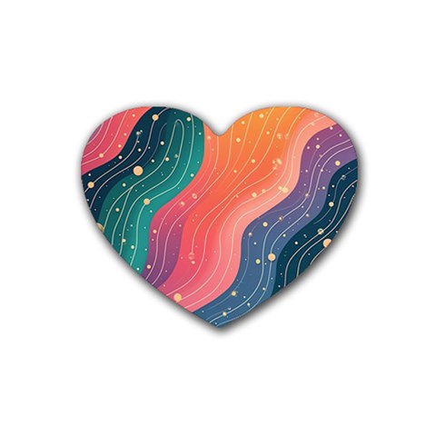 Art Abstract Pattern Rubber Heart Coaster (4 pack) from ArtsNow.com Front