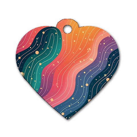 Art Abstract Pattern Dog Tag Heart (Two Sides) from ArtsNow.com Front