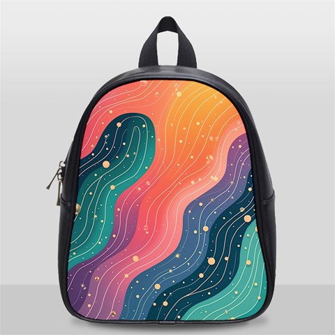 Art Abstract Pattern School Bag (Small) from ArtsNow.com Front