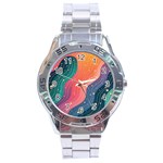 Art Abstract Pattern Stainless Steel Analogue Watch