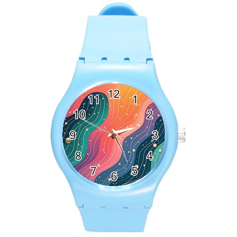 Art Abstract Pattern Round Plastic Sport Watch (M) from ArtsNow.com Front